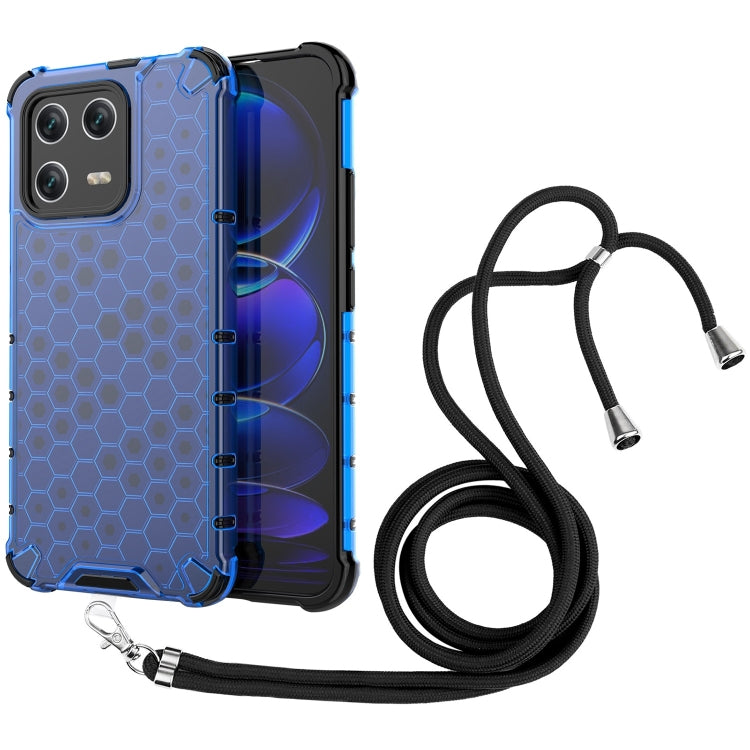 For Xiaomi 13 Lanyard Honeycomb Phone Case