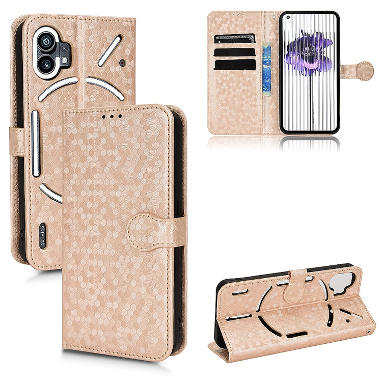For Nothing Phone 1 Honeycomb Dot Texture Leather Phone Case