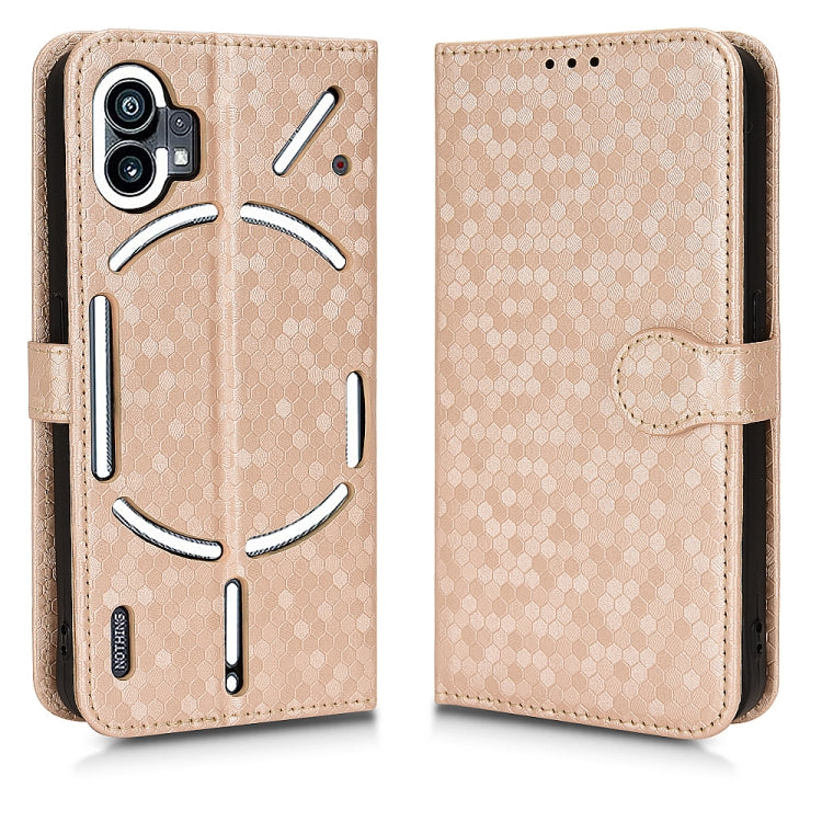 For Nothing Phone 1 Honeycomb Dot Texture Leather Phone Case