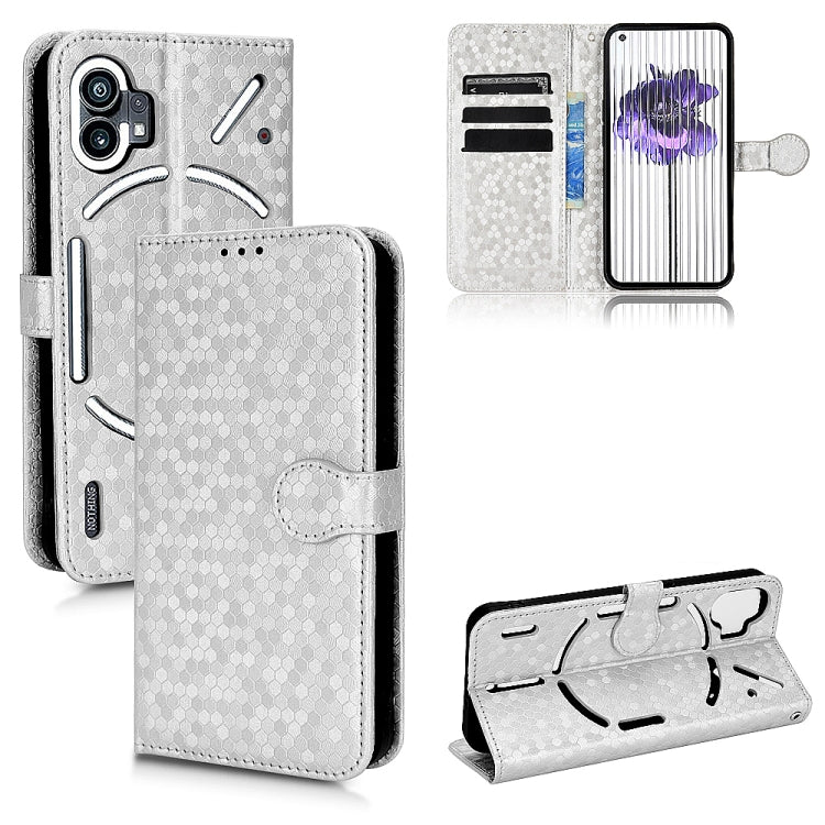 For Nothing Phone 1 Honeycomb Dot Texture Leather Phone Case