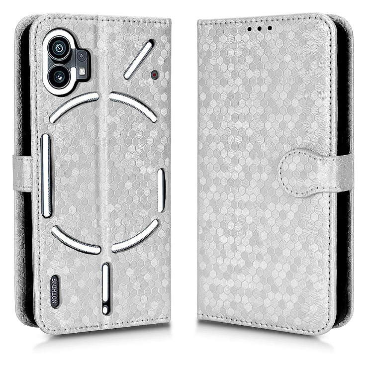 For Nothing Phone 1 Honeycomb Dot Texture Leather Phone Case