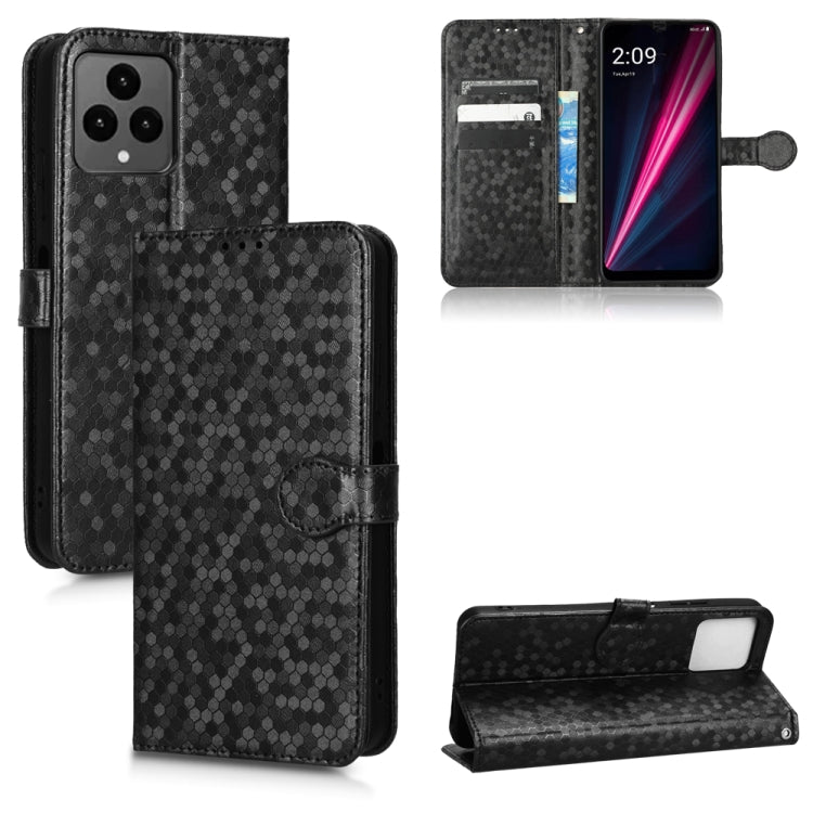 For T-Mobile REVVL 6 5G Honeycomb Dot Texture Leather Phone Case