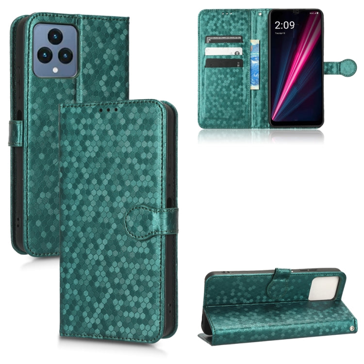 For T-Mobile REVVL 6 5G Honeycomb Dot Texture Leather Phone Case