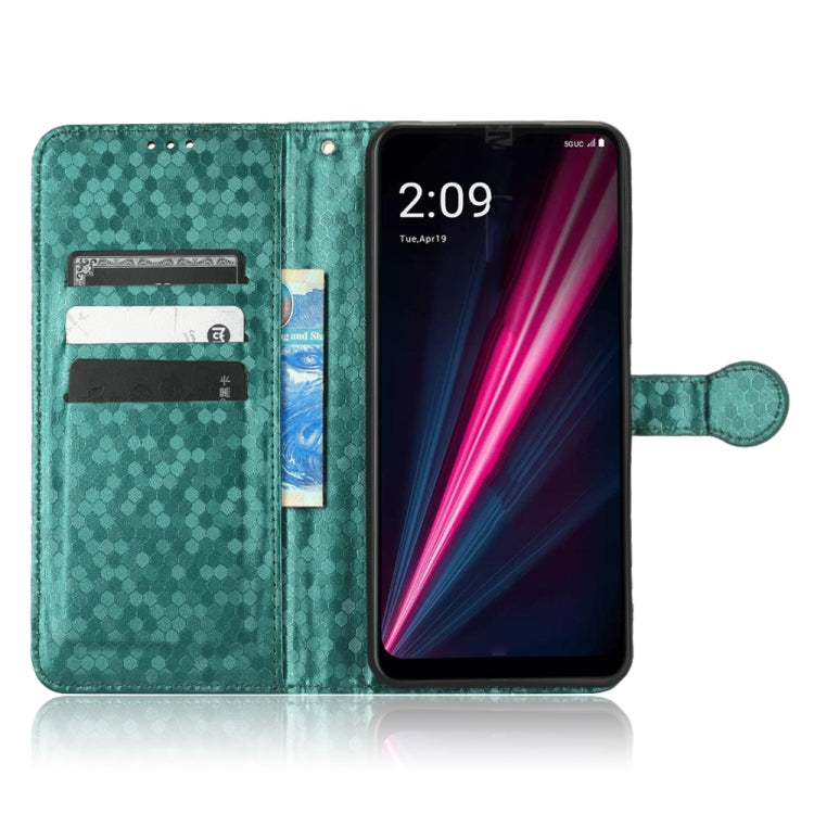 For T-Mobile REVVL 6 5G Honeycomb Dot Texture Leather Phone Case