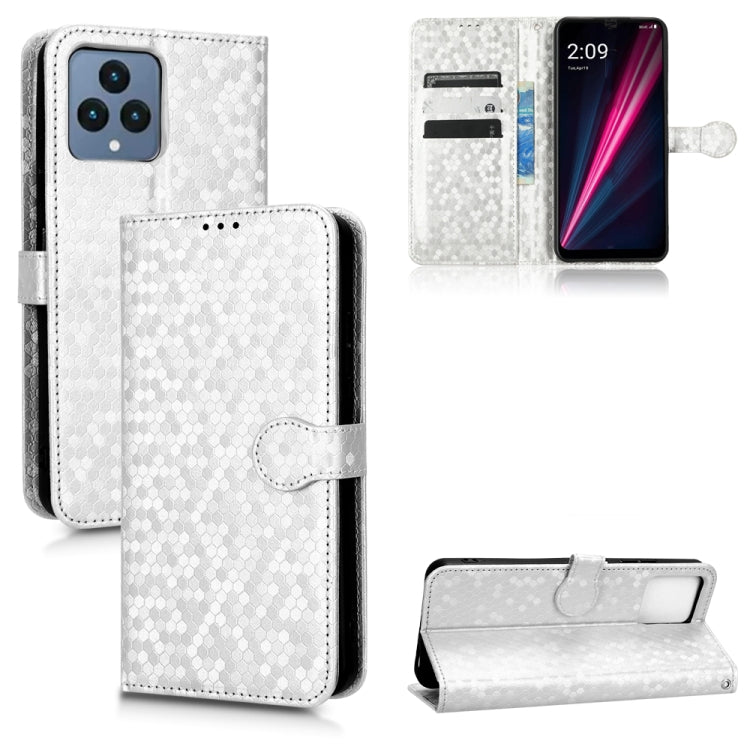 For T-Mobile REVVL 6 5G Honeycomb Dot Texture Leather Phone Case