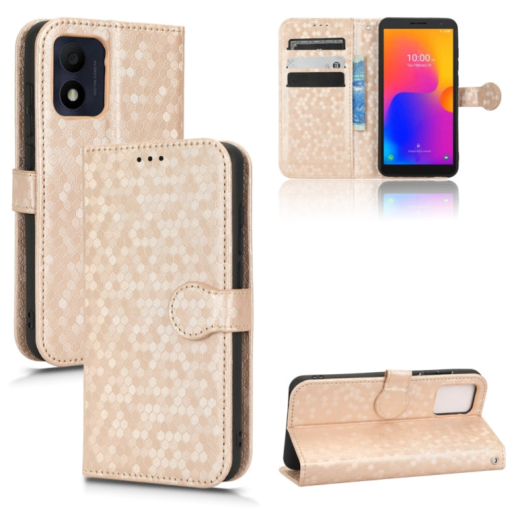 For Alcatel 1B 2022 Honeycomb Dot Texture Leather Phone Case