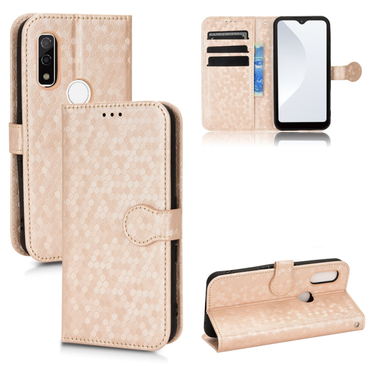 For Fujitsu Arrows WE F-51B Honeycomb Dot Texture Leather Phone Case
