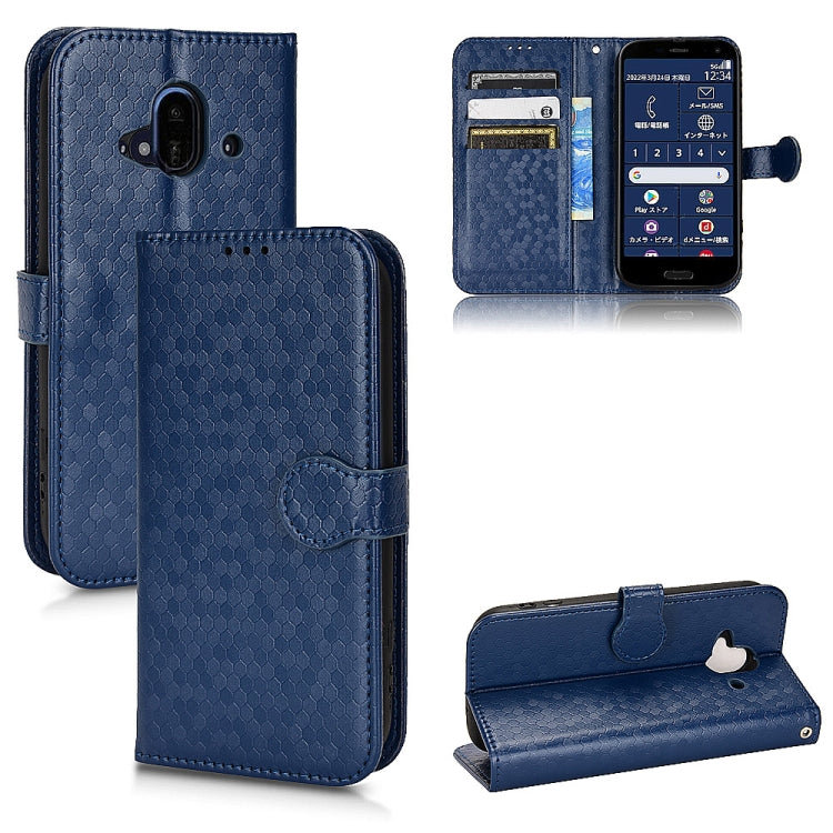 For Fujitsu Arrows F-52B Honeycomb Dot Texture Leather Phone Case