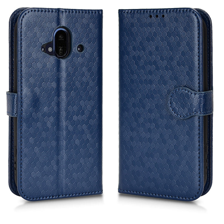 For Fujitsu Arrows F-52B Honeycomb Dot Texture Leather Phone Case
