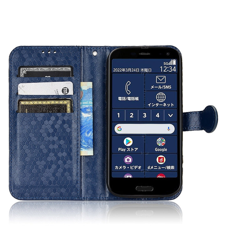 For Fujitsu Arrows F-52B Honeycomb Dot Texture Leather Phone Case