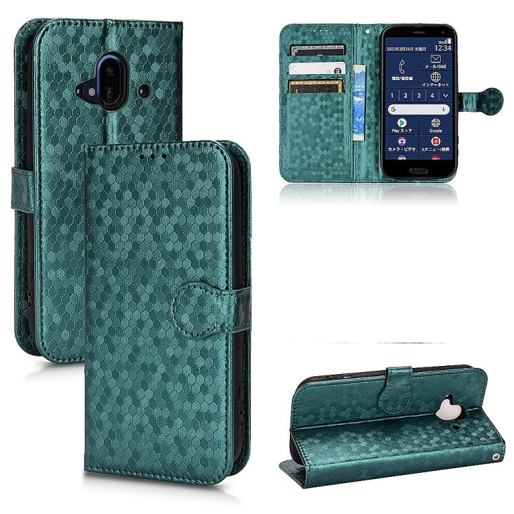 For Fujitsu Arrows F-52B Honeycomb Dot Texture Leather Phone Case