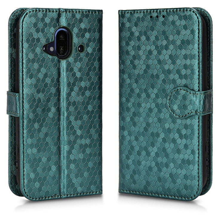 For Fujitsu Arrows F-52B Honeycomb Dot Texture Leather Phone Case