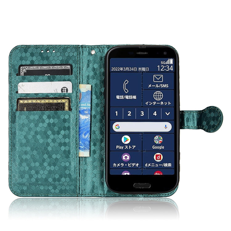 For Fujitsu Arrows F-52B Honeycomb Dot Texture Leather Phone Case
