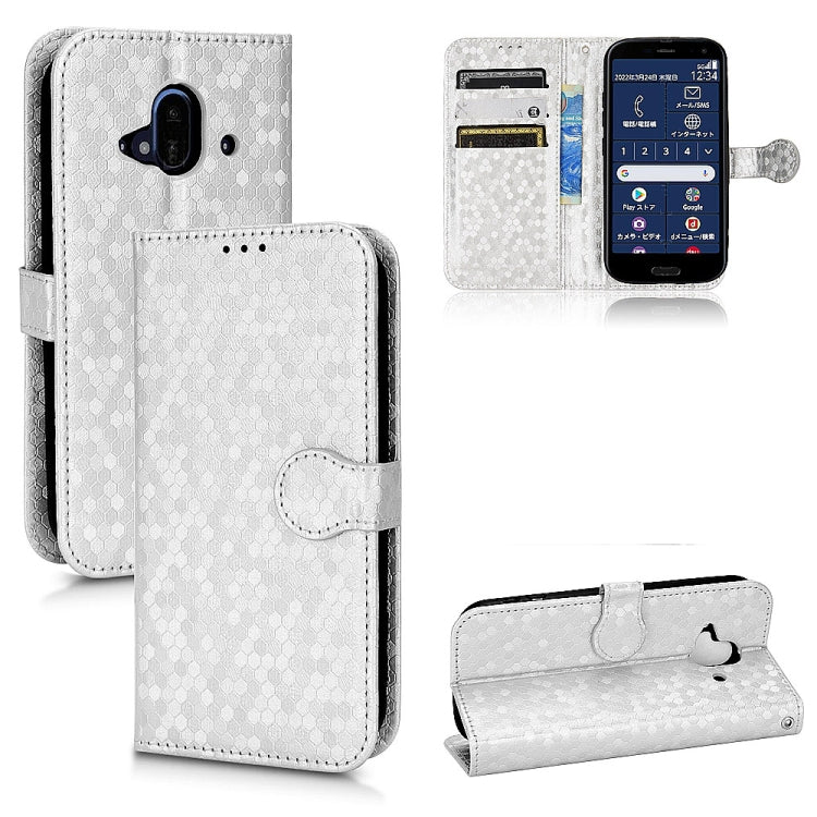 For Fujitsu Arrows F-52B Honeycomb Dot Texture Leather Phone Case