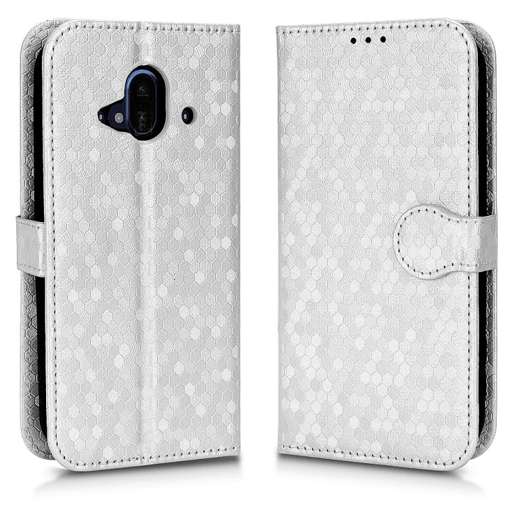 For Fujitsu Arrows F-52B Honeycomb Dot Texture Leather Phone Case