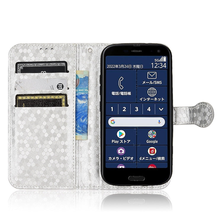For Fujitsu Arrows F-52B Honeycomb Dot Texture Leather Phone Case