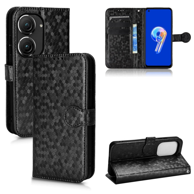 For Asus Zenfone 9 Honeycomb Dot Texture Leather Phone Case