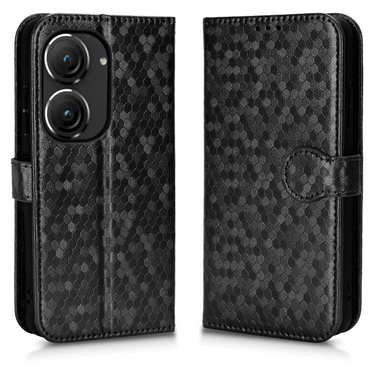 For Asus Zenfone 9 Honeycomb Dot Texture Leather Phone Case