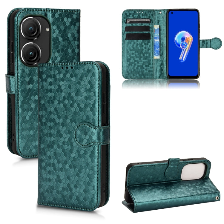 For Asus Zenfone 9 Honeycomb Dot Texture Leather Phone Case