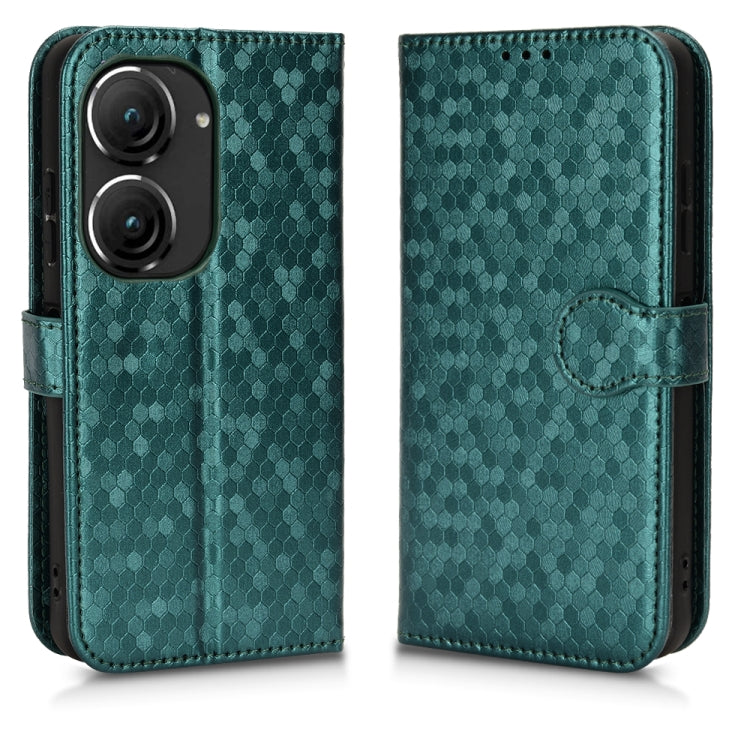 For Asus Zenfone 9 Honeycomb Dot Texture Leather Phone Case