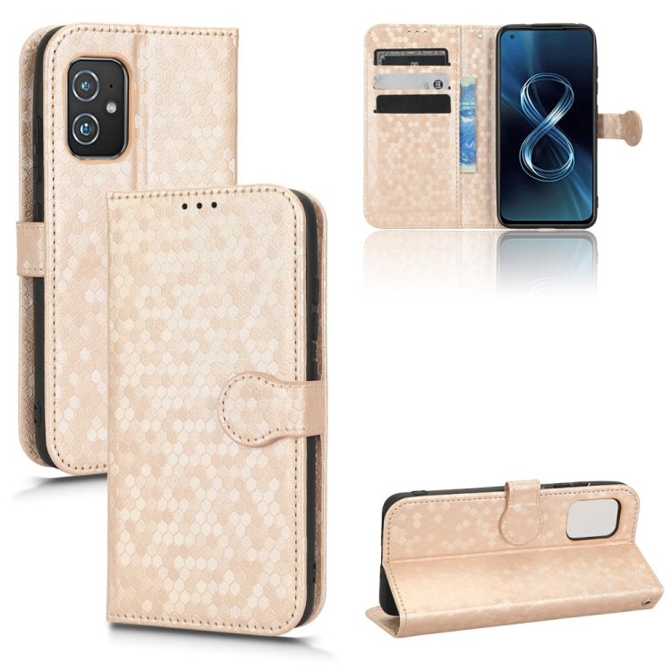 For Asus Zenfone 8 ZS590KS Honeycomb Dot Texture Leather Phone Case