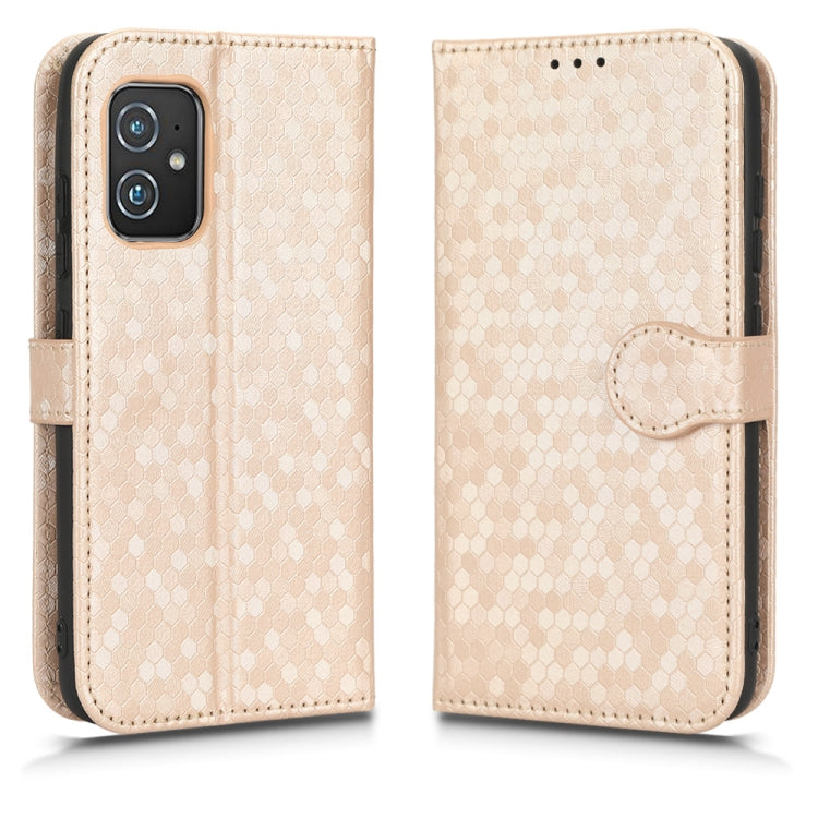 For Asus Zenfone 8 ZS590KS Honeycomb Dot Texture Leather Phone Case