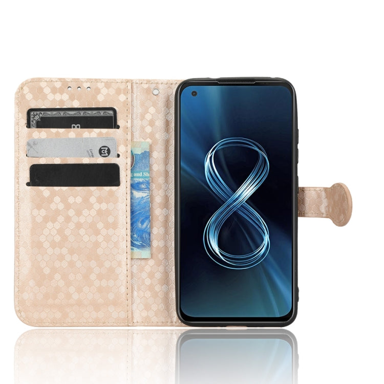 For Asus Zenfone 8 ZS590KS Honeycomb Dot Texture Leather Phone Case