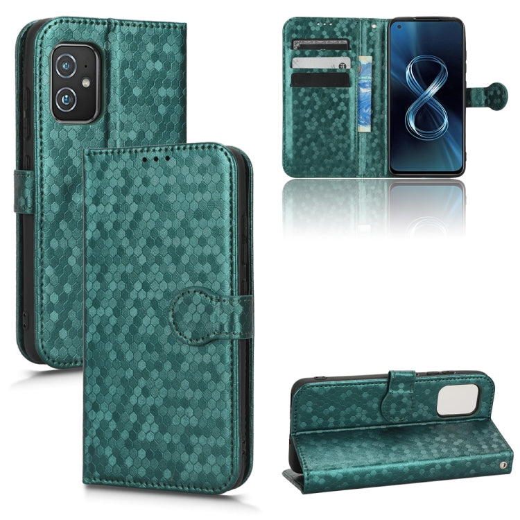 For Asus Zenfone 8 ZS590KS Honeycomb Dot Texture Leather Phone Case