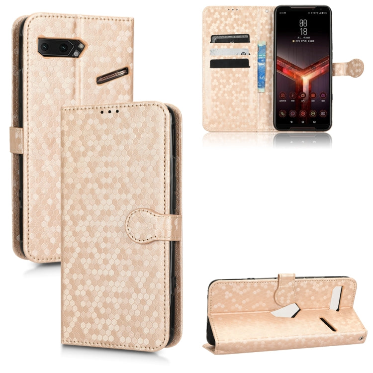 For Asus ROG Phone II ZS660KL Honeycomb Dot Texture Leather Phone Case