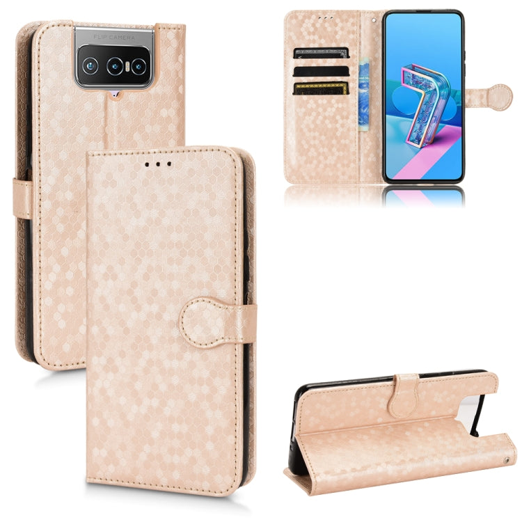 For Asus Zenfone 7 Honeycomb Dot Texture Leather Phone Case