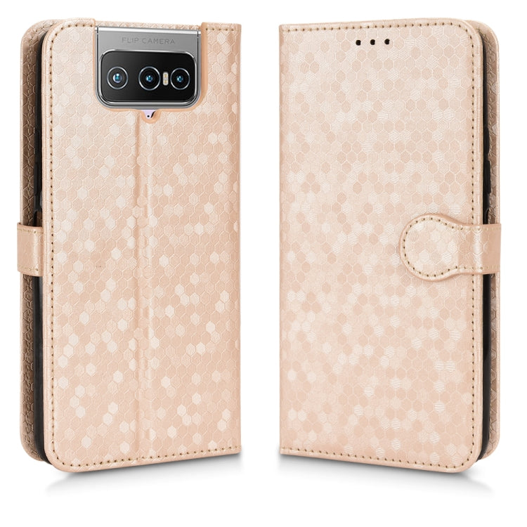 For Asus Zenfone 7 Honeycomb Dot Texture Leather Phone Case