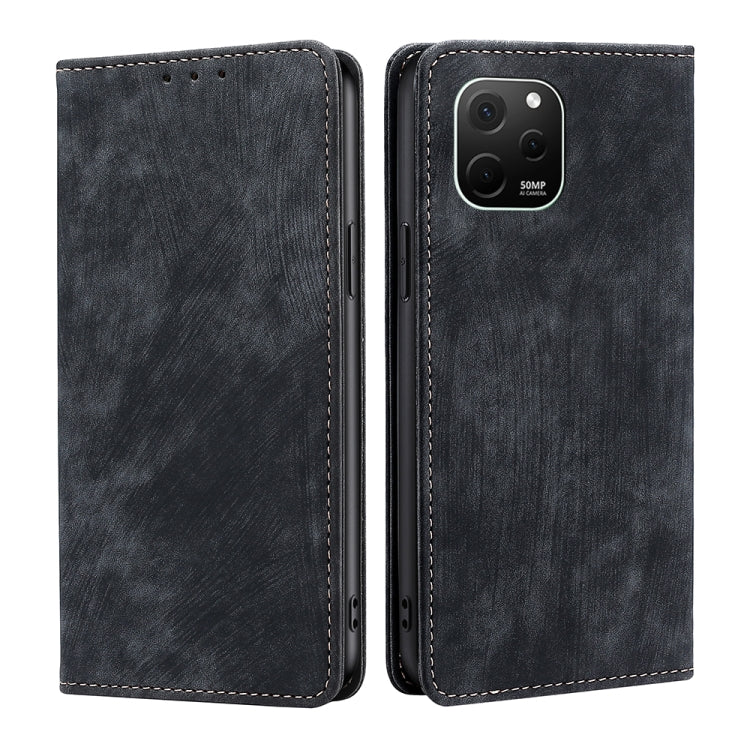 For Huawei nova Y61 RFID Anti-theft Brush Magnetic Leather Phone Case