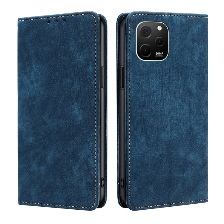 For Huawei nova Y61 RFID Anti-theft Brush Magnetic Leather Phone Case