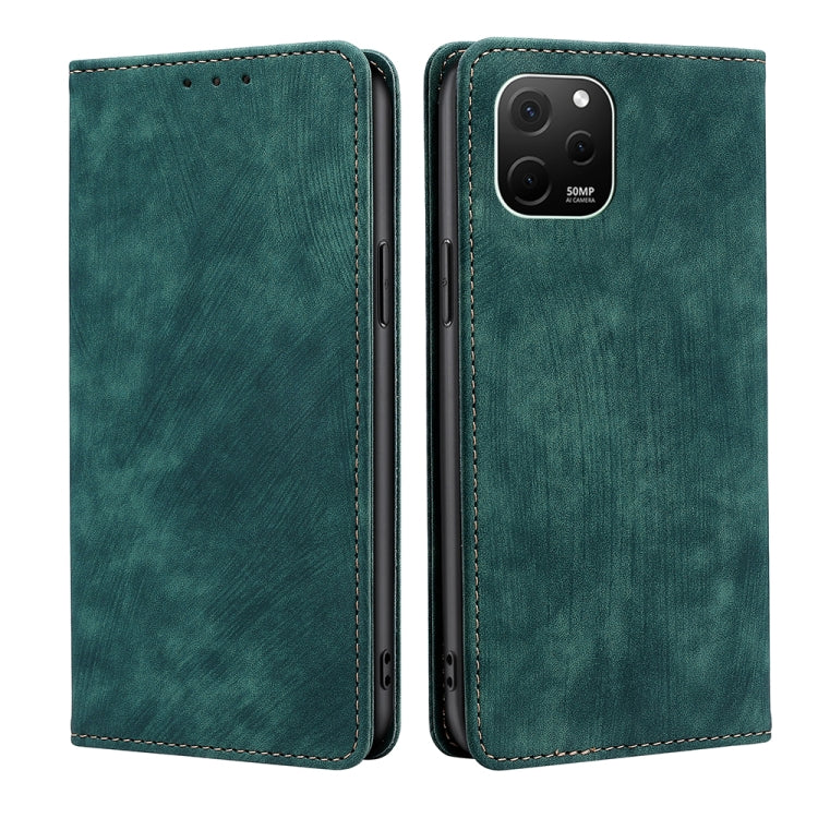 For Huawei nova Y61 RFID Anti-theft Brush Magnetic Leather Phone Case