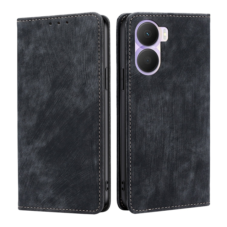 For Honor Play 40 Plus RFID Anti-theft Brush Magnetic Leather Phone Case