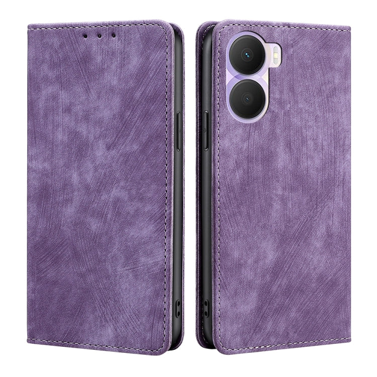 For Honor Play 40 Plus RFID Anti-theft Brush Magnetic Leather Phone Case