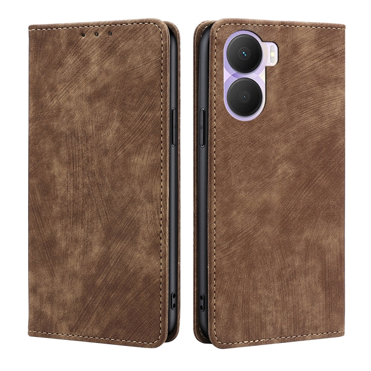 For Honor Play 40 Plus RFID Anti-theft Brush Magnetic Leather Phone Case