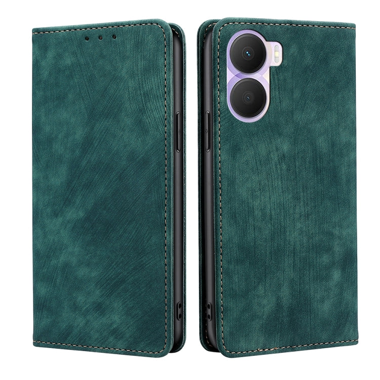 For Honor Play 40 Plus RFID Anti-theft Brush Magnetic Leather Phone Case
