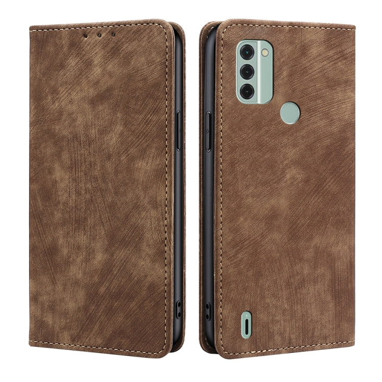 For Nokia C31 RFID Anti-theft Brush Magnetic Leather Phone Case