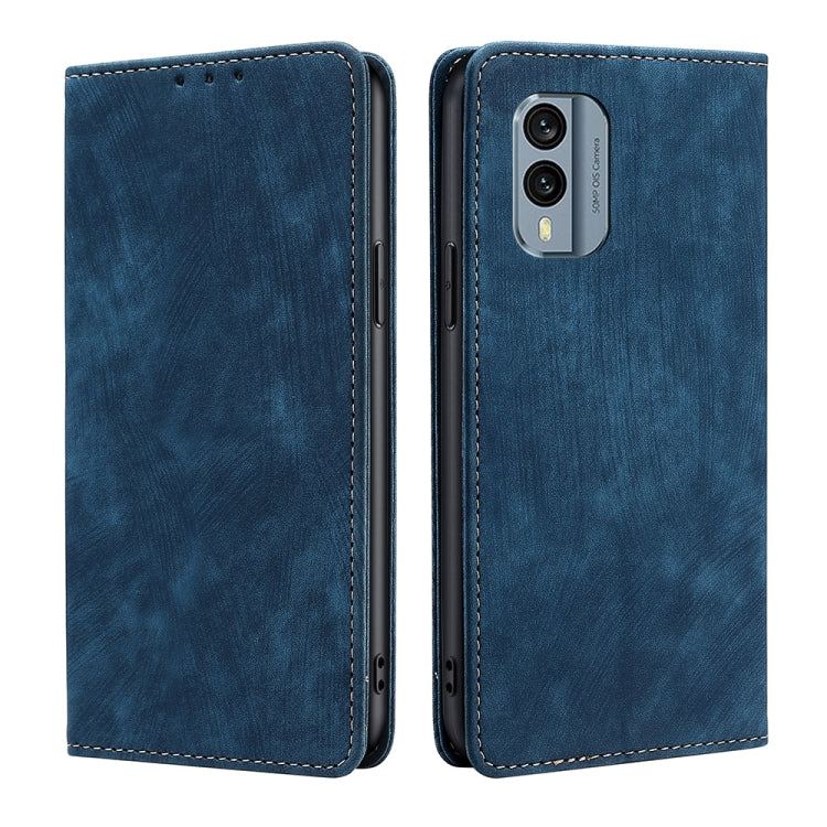 For Nokia X30 5G RFID Anti-theft Brush Magnetic Leather Phone Case