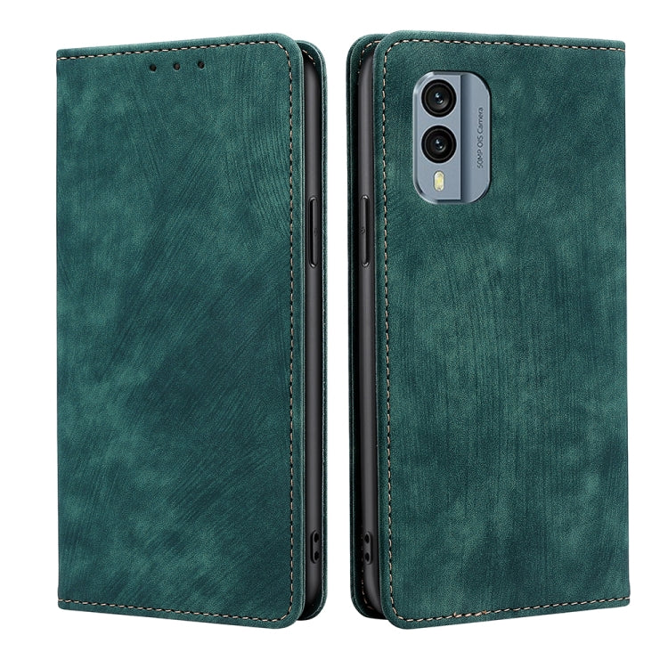 For Nokia X30 5G RFID Anti-theft Brush Magnetic Leather Phone Case