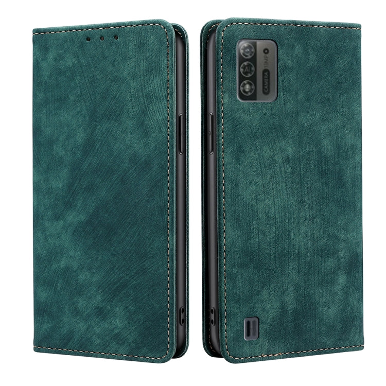 For ZTE Blade A52 Lite RFID Anti-theft Brush Magnetic Leather Phone Case