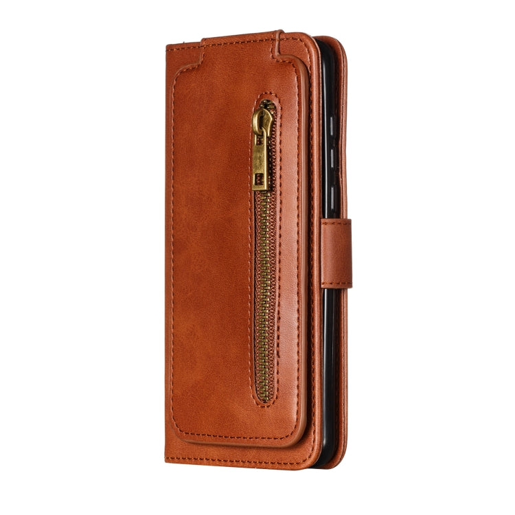 For Huawei P40 Nine Card Zipper Bag Horizontal Flip Leather Case With Holder & Card Slots & Photo Frame & Wallet