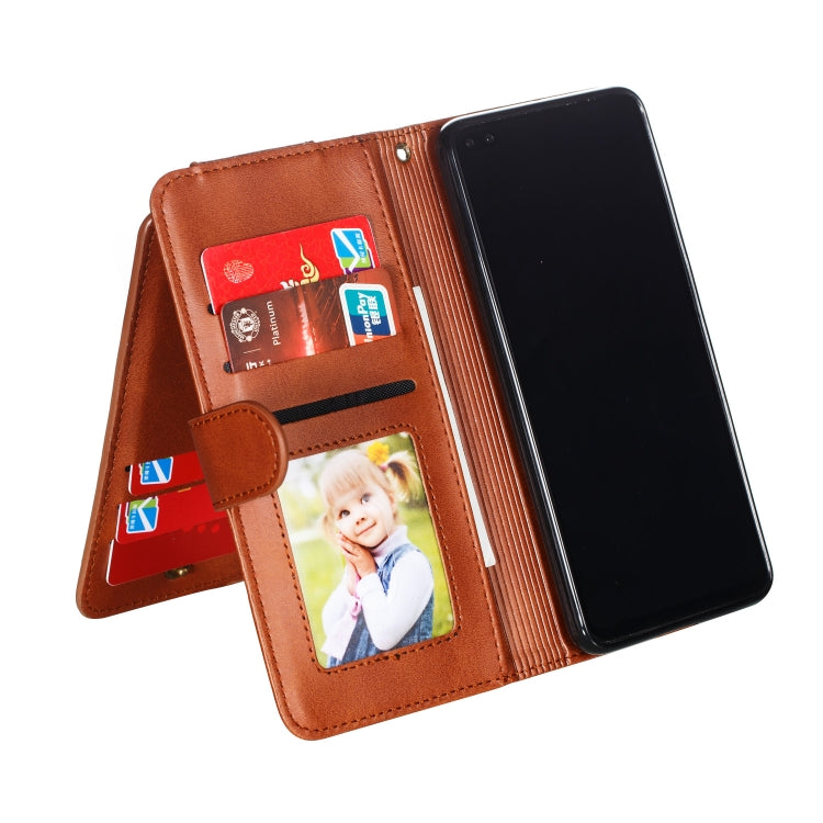 For Huawei P40 Nine Card Zipper Bag Horizontal Flip Leather Case With Holder & Card Slots & Photo Frame & Wallet