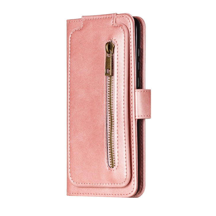 For Huawei P40 Nine Card Zipper Bag Horizontal Flip Leather Case With Holder & Card Slots & Photo Frame & Wallet