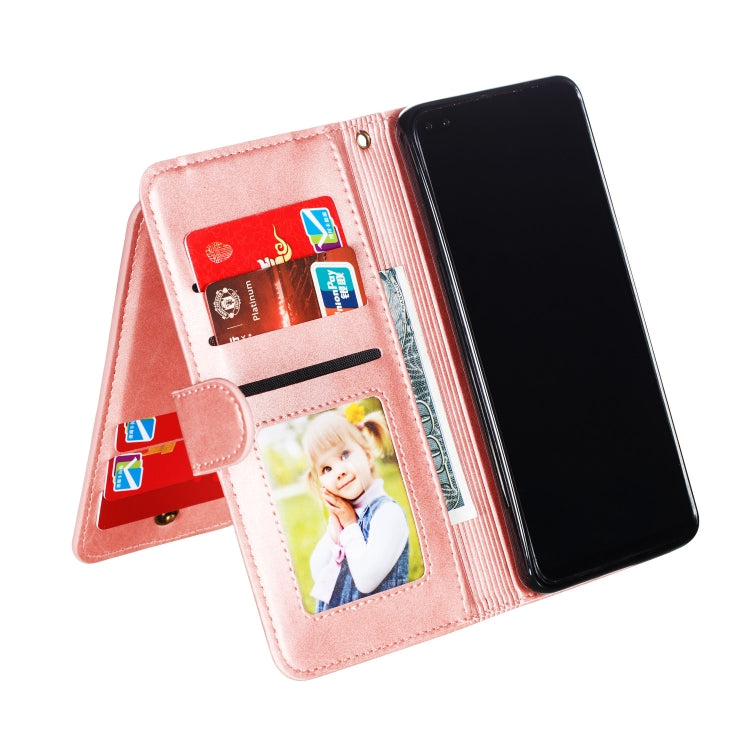 For Huawei P40 Nine Card Zipper Bag Horizontal Flip Leather Case With Holder & Card Slots & Photo Frame & Wallet