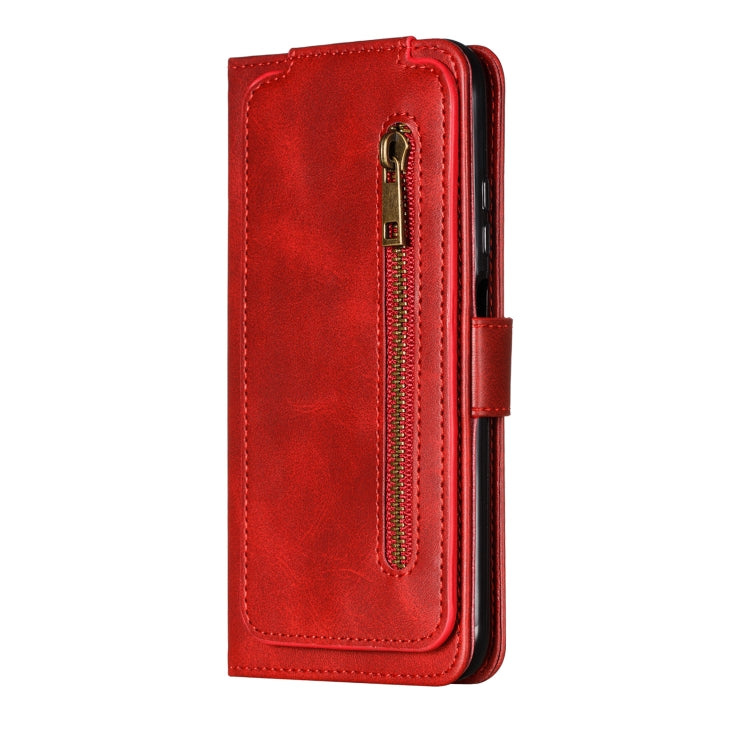 For Huawei P40 Lite Nine Card Zipper Bag Horizontal Flip Leather Case With Holder & Card Slots & Photo Frame & Wallet