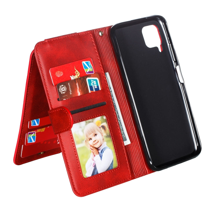 For Huawei P40 Lite Nine Card Zipper Bag Horizontal Flip Leather Case With Holder & Card Slots & Photo Frame & Wallet