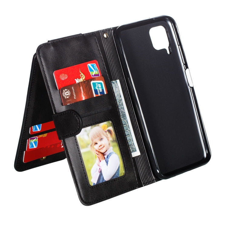 For Huawei P40 Lite Nine Card Zipper Bag Horizontal Flip Leather Case With Holder & Card Slots & Photo Frame & Wallet