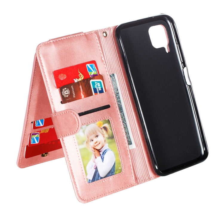 For Huawei P40 Lite Nine Card Zipper Bag Horizontal Flip Leather Case With Holder & Card Slots & Photo Frame & Wallet